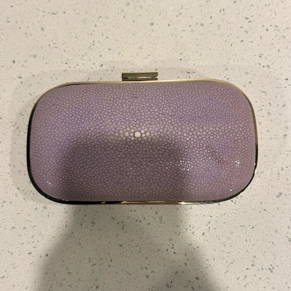ANYA HINDMARCH PURPLE MARANO GLITTER-FINISHED BOX CLUTCH EUC - Picture 3 of 12